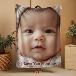 Gift for New Mommy Fleece Blanket Baby Photograph フリースブランケット