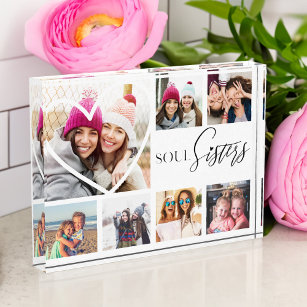 Gift For Soul Sisters 7 Photo CollageハートBFF フォトブロック