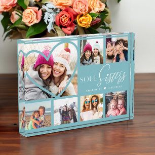 Gift For Soul Sisters 7 Photo CollageハートBFF フォトブロック