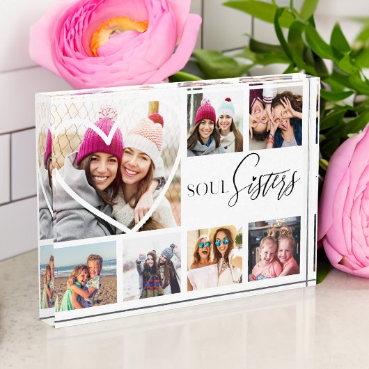 Gift For Soul Sisters 7 Photo CollageハートBFF フォトブロック