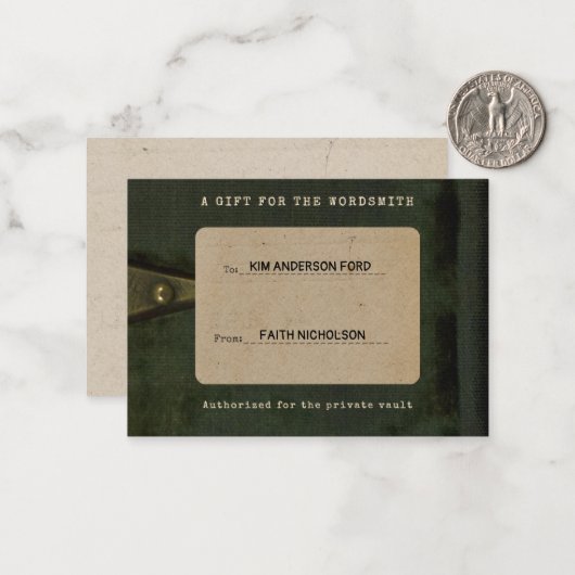 Gift for the Wordsmith Graduation Gift Insert ノートカード (正面/裏面インサイチュ)