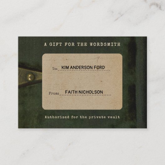 Gift for the Wordsmith Graduation Gift Insert ノートカード (正面)