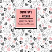 Gift for Wife Love Lettering Heart Sketch Apron エプロン