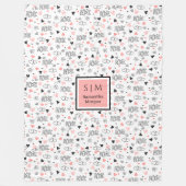 Gift for Wife Personalized Valentine Heart Blanket フリースブランケット (正面)