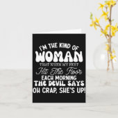Gift For Women Motivational Quote Confident Woman カード (黄色い花)