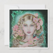 Gift from the fairy wren square greeting card カード (正面)