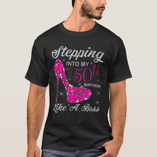 Gift Girls,Queens,Stepping Into My 50Th Birthday L Tシャツ (正面)