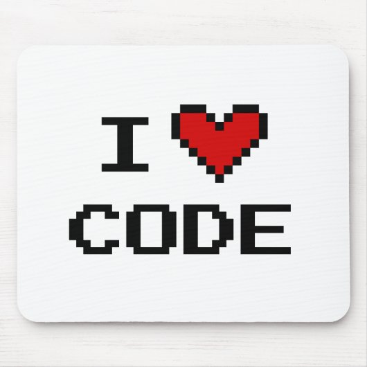 Gift idea for programmer | i heart code mousepad マウスパッド (正面)