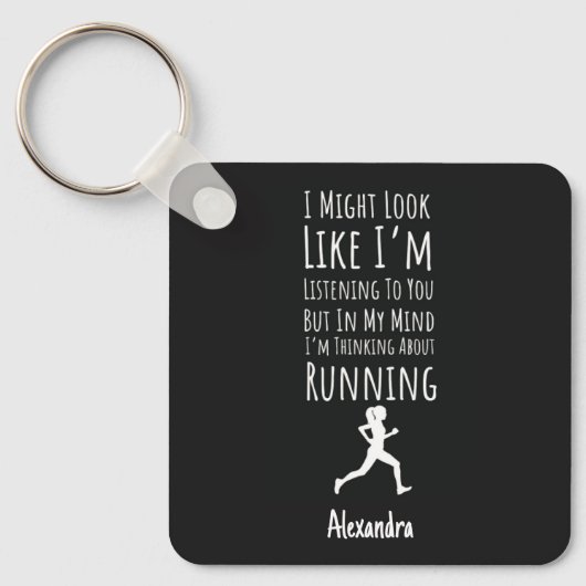 Gift Ideas For Female Runners Funny Personalized キーホルダー (正面)
