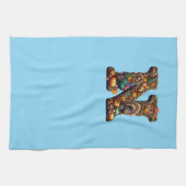 Gift Letter N Thanksgiving style  キッチンタオル (横)