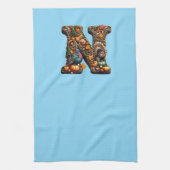 Gift Letter N Thanksgiving style キッチンタオル (縦)