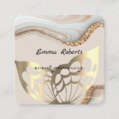 Gift Pink and White Glitter Modern Business card スクエア名刺 (正面)