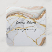 Gift Pink and White Glitter Modern Business card スクエア名刺 (正面)