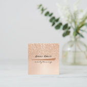 Gift Pink and White Glitter Modern Business card スクエア名刺 (スタンド正面)