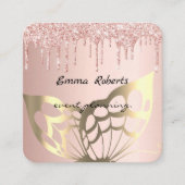 Gift Pink and White Glitter Modern Business card スクエア名刺 (正面)