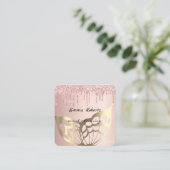 Gift Pink and White Glitter Modern Business card スクエア名刺 (スタンド正面)