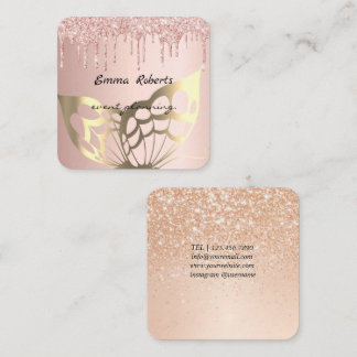 Gift Pink and White Glitter Modern Business card スクエア名刺
