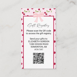 Gift Registry Cherry Baby Shower QR Code エンクロージャーカード