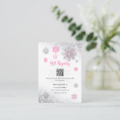Gift Registry Snowflake Winter Baby Shower QR Code エンクロージャーカード (スタンド正面)