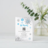 Gift Registry Snowflake Winter Baby Shower QR Code エンクロージャーカード (スタンド正面)