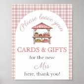 Gift table Pink Fresh off the market Bridal Shower ポスター (正面)