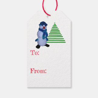 Gift Tag - Snowman and Tree ギフトタグ