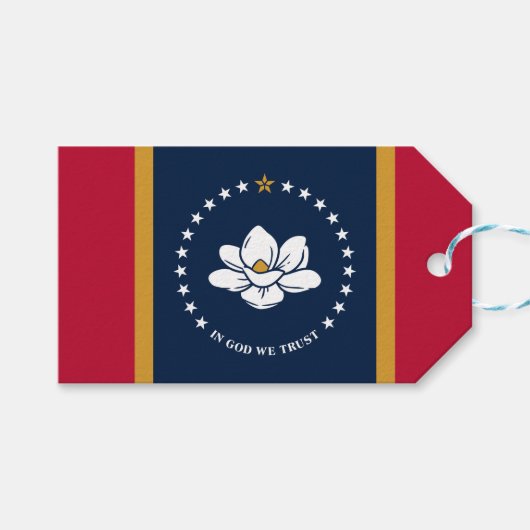 Gift Tag with Flag of Mississippi, USA ギフトタグ (正面(横))