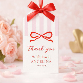  Gift Tags Baby's first birthday with soft pink. ギフトタグ