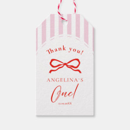  Gift Tags Baby's first birthday with soft pink. ギフトタグ
