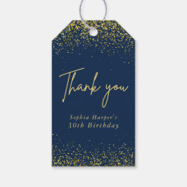 Gift Tags Elegant Navy Blue and Gold Glitter ギフトタグ