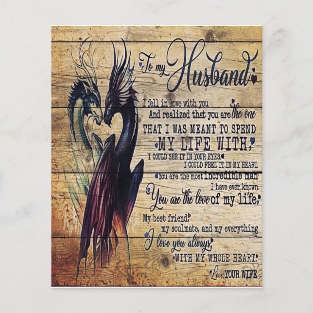 Gift To My Husband, Love Quotes Letter (正面)