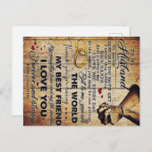 Gift To My Husband, Love Quotes Letter ポストカード (正面/裏面)