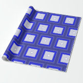 Gift wrap - Concentric Squares in Blue Tones ラッピングペーパー (アンロールド)