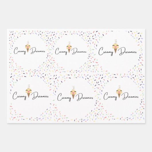 Gift wrap sheets Birthday Girl Vanessa Vanilla ラッピングペーパーシート (正面)