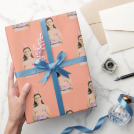 Gift wrap with personalized faces ラッピングペーパー