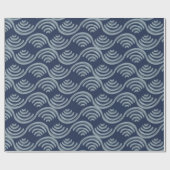 GIFT WRAPPING PAPER BLUE JAPANESE WAVE PATTERN ラッピングペーパー (フラット)
