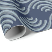 GIFT WRAPPING PAPER BLUE JAPANESE WAVE PATTERN ラッピングペーパー (ロールコーナー)