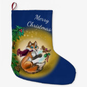 Giftingのキツネの休日 ラージクリスマスストッキング (正面)