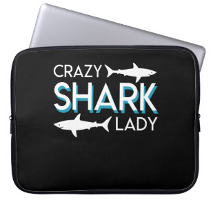 Gifts女性Design Shark熱狂するな鮫の女性 ラップトップスリーブ