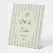 Gifts and Cards Sage Green Ticking Bridal Shower 台座サイン (正面)