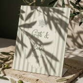 Gifts and Cards Sage Green Ticking Bridal Shower 台座サイン