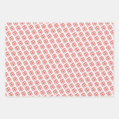 Gifts Bows Candycanes Doodle CHRISTMAS Holiday Red ラッピングペーパーシート (正面2)