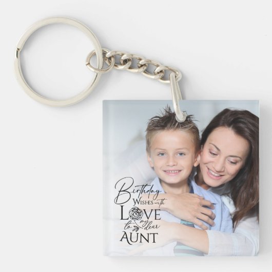 Gifts For Aunt | Simple Aunt's Birthday DEsign キーホルダー (正面)