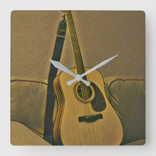 Gifts for guitarists スクエア壁時計 (正面)
