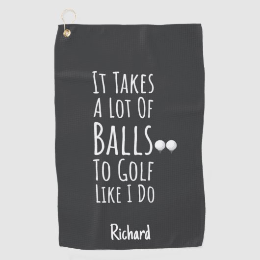 Gifts For Male Golfers Personalized Funny Guys Men ゴルフタオル (正面)