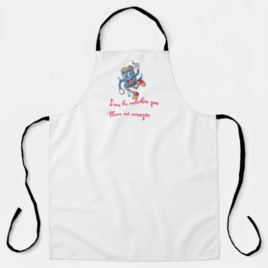 Gifts for Valentine day funny melody エプロン (正面)