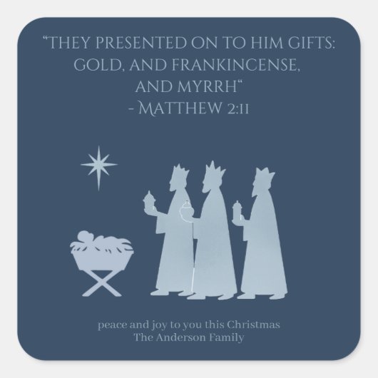 Gifts of the Magi Sticker – Three Kings Nativity スクエアシール (正面)
