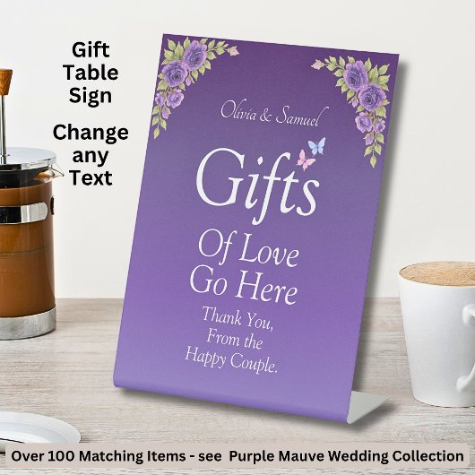 Gifts Table Cobalt Purple Acrylic Pedestal Sign  台座サイン