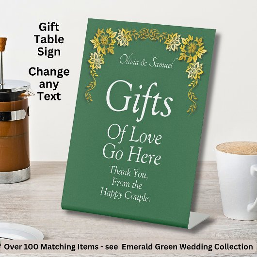 Gifts Table Emerald Green  Acrylic Pedestal Sign  台座サイン