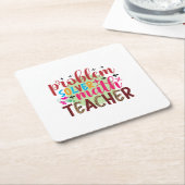 Gifts Teacher | Problem Solver Math Teacher スクエアペーパーコースター (アングル)